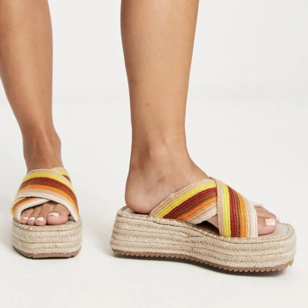 Asos Jazlyn Flatform Crochet Mule Sandals